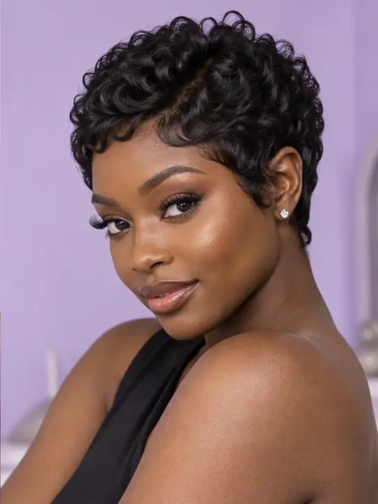 Pixie curl wig